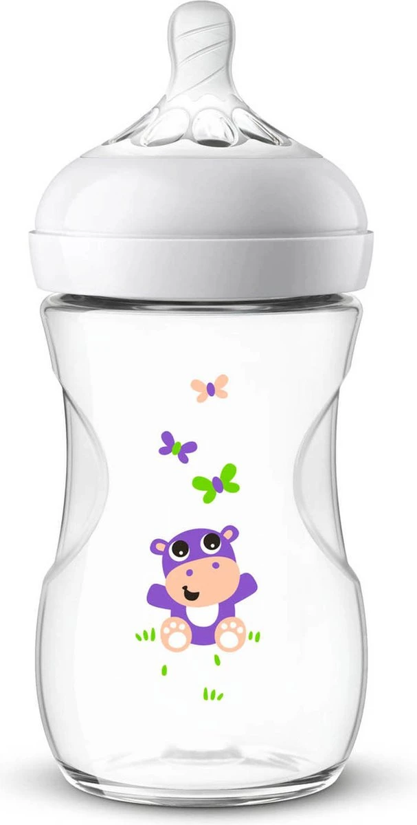 Philips Avent Natural Babyfles - SCF070/22 Babyfles (1m+) Voor Langzame Toevoer - 1x 1 Philips Avent Natural Babyfles - SCF070/22 Babyfles (1m+) Voor Langzame Toevoer - 1x