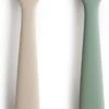 Siliconen Babylepel - Mushie - BPA Vrij - Set 2 - Zand & Cambridge Blauw