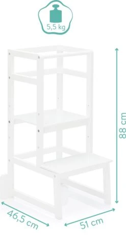 Fillikid Kinder Leertoren - Learning Tower - Wit - Made In EU -Pasgeborenen En Jonge Kinderen 618x1200 2