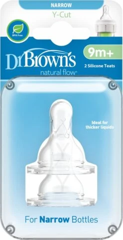 Dr. Brown's Options+ Anti-colic Y-speen - Voor Standaard Halsfles - 2 Stuks -Pasgeborenen En Jonge Kinderen 618x1200