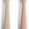 MUSHIE Baby Lepels| Siliconen | Set Van 2 Stuks | Blush + Shifting Sand | Baby | Eetset | Bestek |lepel | Spoon