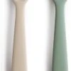 Mushie Baby Lepels| Siliconen | Set Van 2 Stuks | Cambridge Blue+ Shifting Sand | Baby | Eetset | Bestek |lepel