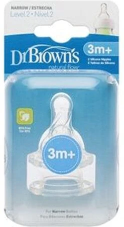 Dr. Brown's Fles Speen Standaard - Fase 2 - 2 Stuks -Pasgeborenen En Jonge Kinderen 657x1200