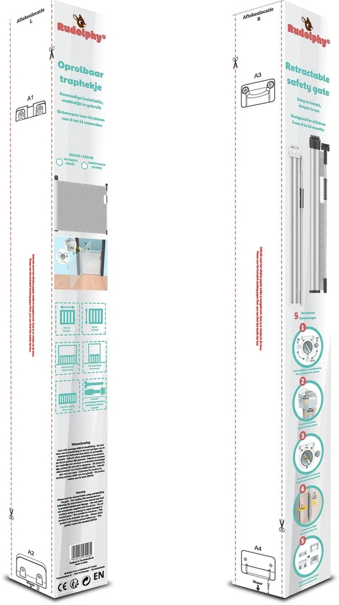 Rudolphy - Oprolbaar Traphekje - 3 Type Posities - Luxe Aluminium - Rosé Wit 9 Rudolphy - Oprolbaar Traphekje - 3 Type Posities - Luxe Aluminium - Rosé Wit - Afbeelding 9