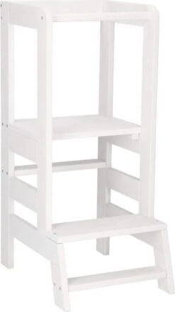 Springos Leertoren Montessori | Leertoren Keukenhulp | Keukentoren | Leertoren Peuters | Stabiel | Wit