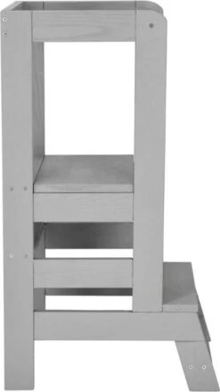 Springos Leertoren Montessori | Leertoren Keukenhulp | Keukentoren | Leertoren Peuters | Stabiel | Licht Grijs -Pasgeborenen En Jonge Kinderen 675x1200 4