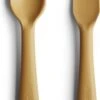 Mushie - Kinderservies Vork & Lepel - Bestek - Mosterd