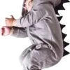 Budino Baby Pyjama Romper Onesie Dinosaurus Dino Draak Dier - Grijs - 12 Mnd