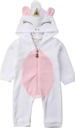 Budino Baby Pyjama Romper Onesie Unicorn Dier - Roze - 6 Mnd -Pasgeborenen En Jonge Kinderen 699x1200 3