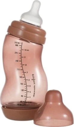 Difrax Anti-Colic S-babyfles Wide - 310 Ml - Roodbruin|Brick -Pasgeborenen En Jonge Kinderen 700x1200
