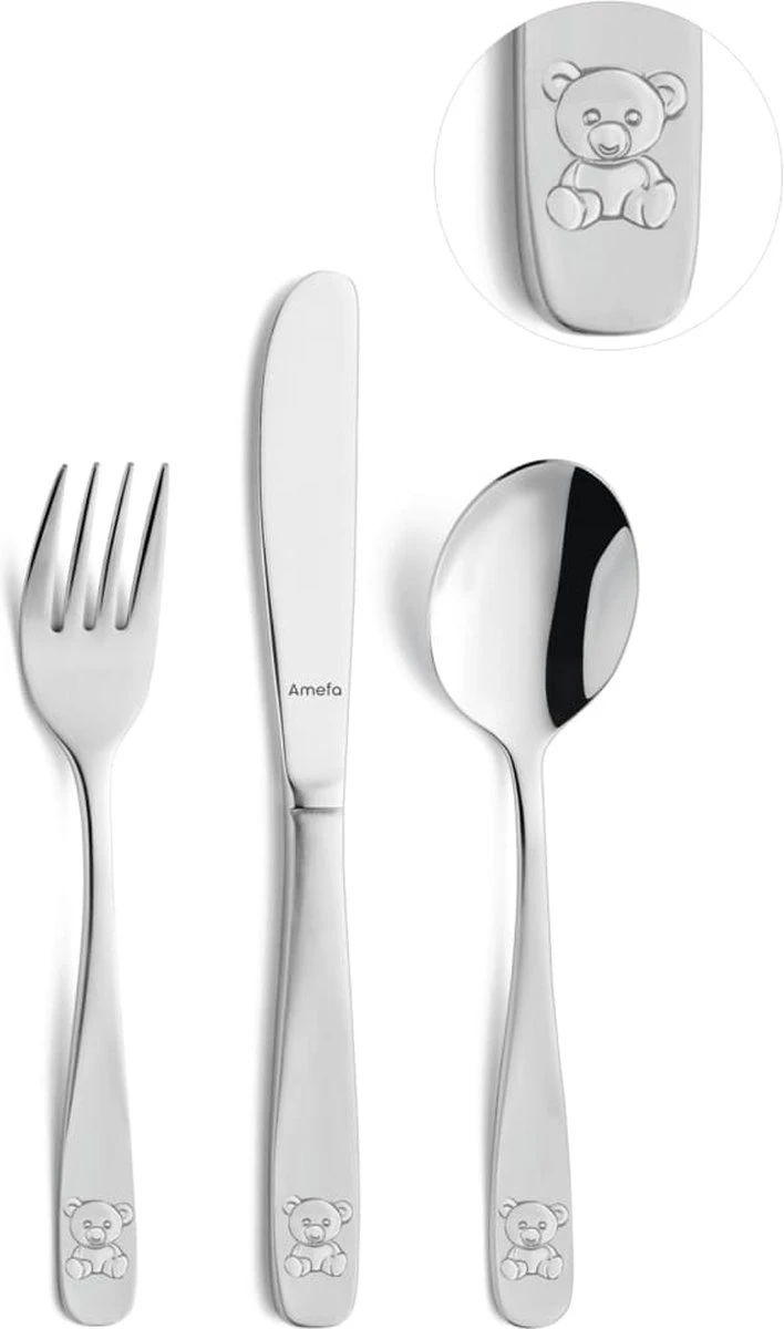 Amefa Kinderbestek Bear 3-Delig 6 Amefa Kinderbestek Bear 3-Delig - Afbeelding 6