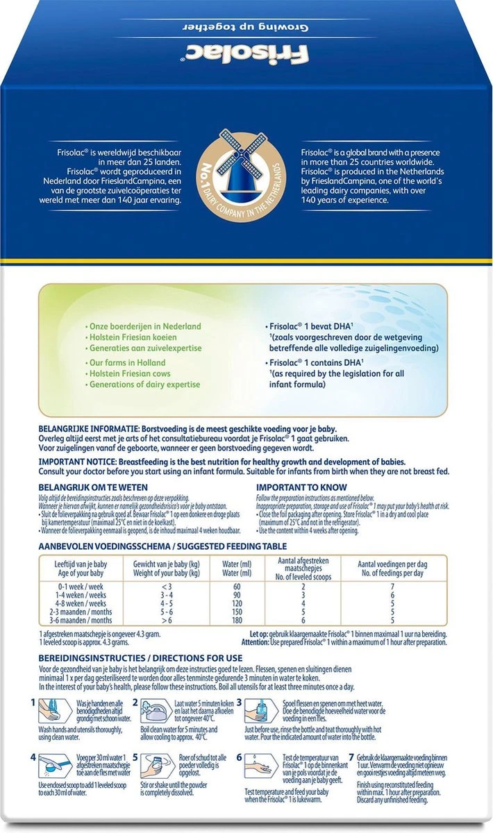 Frisolac 1 - Babyvoeding - 0 Tot 6 Maanden - 700g - Doos 4 Frisolac 1 - Babyvoeding - 0 Tot 6 Maanden - 700g - Doos - Afbeelding 4