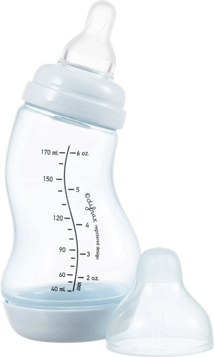 Difrax - S-Fles Natural - Babyfles Blauw- 0+ Maanden - 170ml 6 Difrax - S-Fles Natural - Babyfles Blauw- 0+ Maanden - 170ml - Afbeelding 6