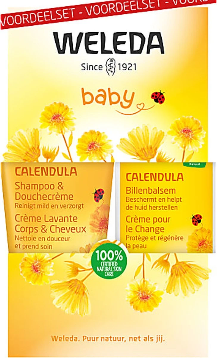 Weleda Calendula Baby Valuepack Shampoo & Douchecrème + Billenbalsem 4 Weleda Calendula Baby Valuepack Shampoo & Douchecrème + Billenbalsem - Afbeelding 4