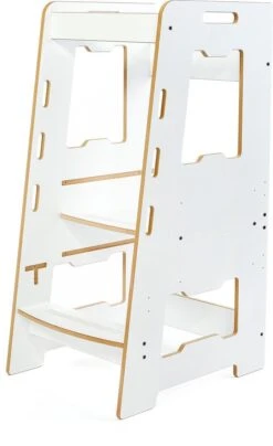 Minera® - White Learning Tower - Keukentoren - Keukenhulp - Leertoren Montessori - Opstapje - Antislip Opstapje - Kindertrap - Leertoren Peuters - Leer Toren - Learning Tower