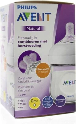 Philips Avent Natural Babyfles – SCF030/17 Babyfles (0m+) Voor Langzame Toevoer -Pasgeborenen En Jonge Kinderen 739x1200