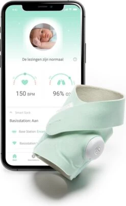 Owlet Smart Sock 3 - Babymonitor / Babyfoon Met Zuurstof- & Hartslagmeter (0-18 Maanden) - Muntgroen