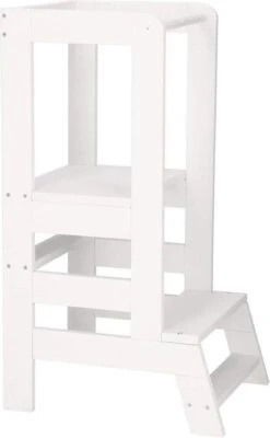 Springos Leertoren Montessori | Leertoren Keukenhulp | Keukentoren | Leertoren Peuters | Stabiel | Wit -Pasgeborenen En Jonge Kinderen 741x1200 2