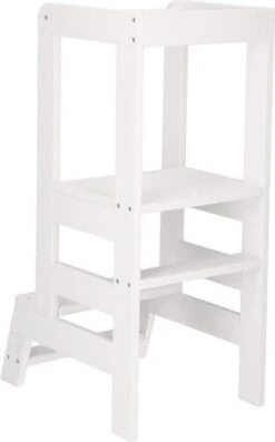 Springos Leertoren Montessori | Leertoren Keukenhulp | Keukentoren | Leertoren Peuters | Stabiel | Wit -Pasgeborenen En Jonge Kinderen 746x1200 3