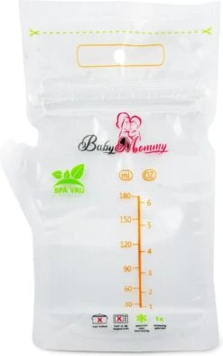 Moedermelk Bewaarzakjes - 60 Stuks - 180 Ml - BPA Vrij - Steriel - Borstvoeding Zakjes Met Schenktuit - Invriezen - Babyvoeding - Melk - Afsluitbaar -Pasgeborenen En Jonge Kinderen 754x1200 1