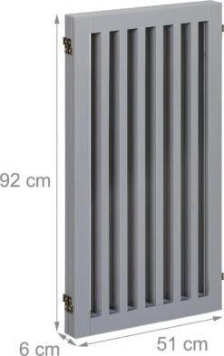 Relaxdays Veiligheidshekje Hout - 92 Cm Hoog - Traphekje - Deurhek - Zonder Boren - Grijs - 3 Panelen -Pasgeborenen En Jonge Kinderen 754x1200 4