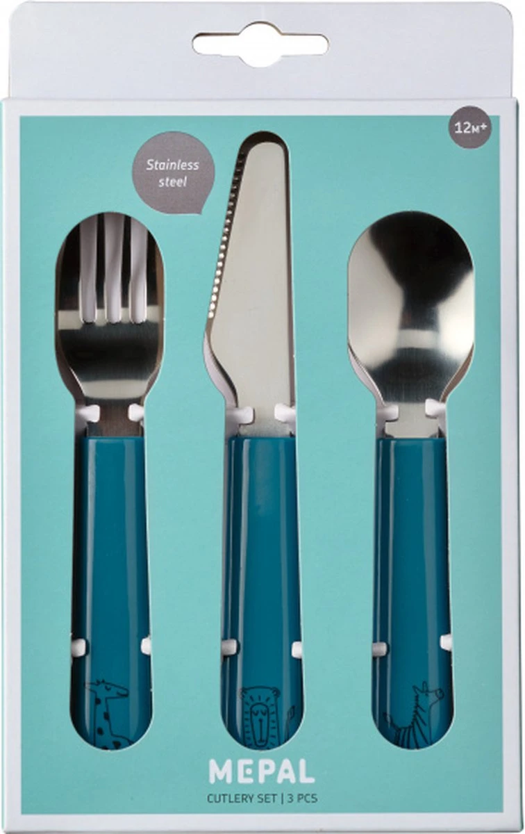 Mepal Mio – Kinderbestekset 3 –delig – Bestaat Uit Een Mes, Vork En Lepel– Deep Blue - Ideaal Voor Peuters En Kleuters – Kinderbestek 2 Mepal Mio – Kinderbestekset 3 –delig – Bestaat Uit Een Mes, Vork En Lepel– Deep Blue - Ideaal Voor Peuters En Kleuters – Kinderbestek - Afbeelding 2