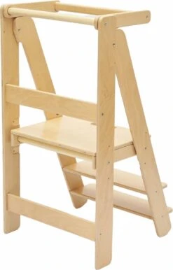 Juliard.Club - Opvouwbare Leertoren - Leertoren Keukenhulp - Leertoren Montessori - Opstapje - Kindertrap Opklapbaar - Leertoren Peuters - Leer Toren Kleur -vernis -Pasgeborenen En Jonge Kinderen 768x1200 12