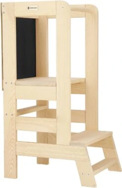 Springos Leertoren Montessori - Leertoren Keukenhulp - Keukentoren - Leertoren Peuters - Stabiel - Met Krijtbord -Pasgeborenen En Jonge Kinderen 778x1200 4