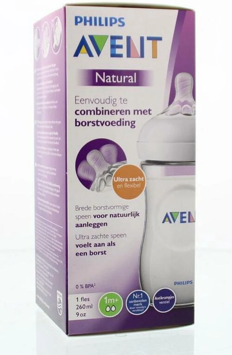 Philips Avent SCF033/17 Natural Babyfles - 1m+ - Langzame Toevoer 19 Philips Avent SCF033/17 Natural Babyfles - 1m+ - Langzame Toevoer - Afbeelding 19