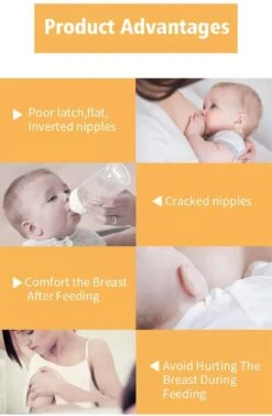 Pure Moms Tepelhoedjes Beschermen Je Tepels En Helpen Het Aanleggen Vergemakkelijken Als Dit Niet Goed Lukt Of Pijnlijk Is - 2 Cm Speen - 2 Stuks - 0-12 Maanden, 1-2 Jaar - BPA Vrij - Beschermend Bakje -Pasgeborenen En Jonge Kinderen 787x1200 1