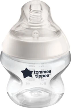 Tommee Tippee Closer To Nature - Zuigfles - Tepelspeen Met Langzame Uitstroomsnelheid En Anti-koliek Ventiel - 150 Ml -1 Stuk - Doorzichtig