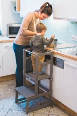 Fillikid Leertoren - Learning Tower - Grijs - Made In EU