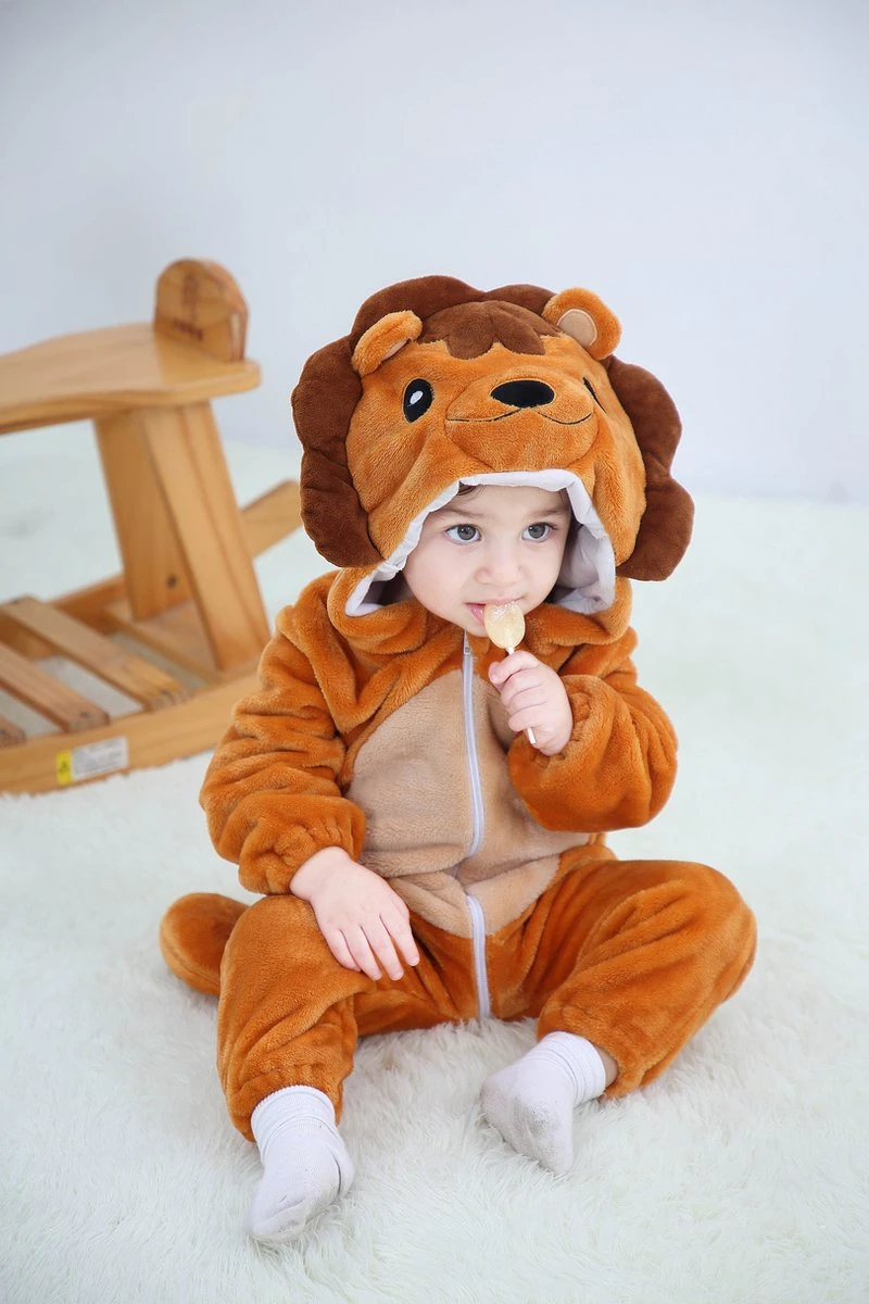 Budino Baby Romper Pyjama Onesie Leeuw - Bruin - Maat 100 9 Budino Baby Romper Pyjama Onesie Leeuw - Bruin - Maat 100 - Afbeelding 9