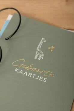 Bewaarbundel Geboorte Kaartjes - Great Memories - Groen - Design Giraf Met Goudfolie -Pasgeborenen En Jonge Kinderen 800x1200 74