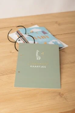 Bewaarbundel Geboorte Kaartjes - Great Memories - Groen - Design Giraf Met Goudfolie -Pasgeborenen En Jonge Kinderen 800x1200 75