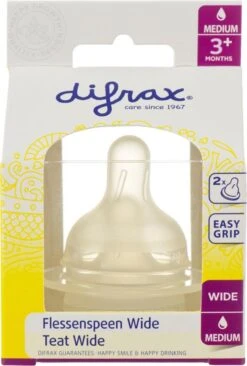 Difrax Flessenspeen Wide Voor Brede Babyflessen - Maat Medium - 2 Stuks -Pasgeborenen En Jonge Kinderen 810x1200 1