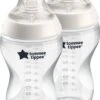 Tommee Tippee Closer To Nature - Baby Zuigflessen - Doorzichtig - 340ml - Pak Van 2