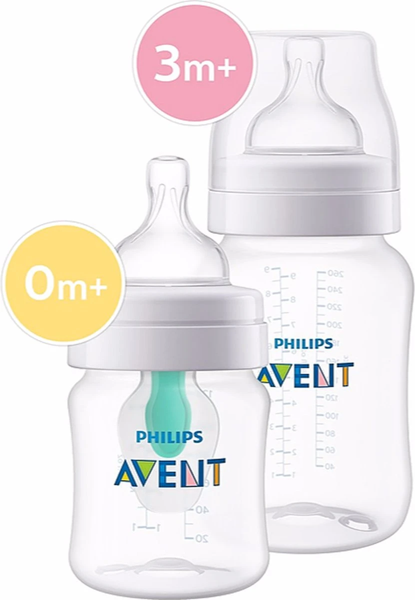 Philips Avent SCD809/01 Anti-Colic Combi Babyfles (125ml) + (260ml) Met AirFree Ventiel 20 Philips Avent SCD809/01 Anti-Colic Combi Babyfles (125ml) + (260ml) Met AirFree Ventiel - Afbeelding 20