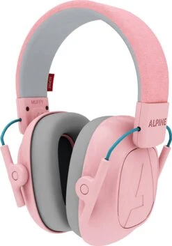 Alpine Muffy Kids Kinder Oorkap - Premium Gehoorbescherming Voor Kinderen Tot 16 Jaar - Verstelbare Oorbescherming Met Draagtas - 25 DB SNR - Roze