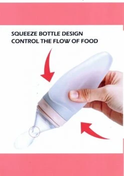 Merkloos Babyfles Met Lepel-baby/kinderbestek-100ml-BPA Vrij + 2 Bijtring/fruitspenen-rose -Pasgeborenen En Jonge Kinderen 849x1200 5