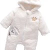 Budino Luxe Baby Pyjama Romper Onesie Dear Beer Dier - Wit - 3 Mnd