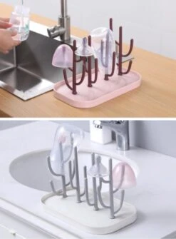 Merkloos Baby Flessen Droogrek - Afdruiprek Met Lekbak - Afwasrek - Baby Flesjes Droogrek - Flessenrek - Kraamcadeau - Baby Cadeau - Blauw -Pasgeborenen En Jonge Kinderen 885x1200 1