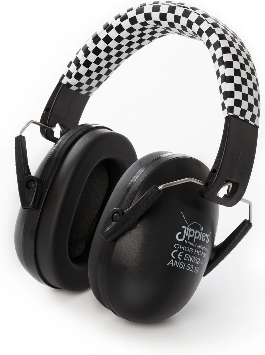 Jippie's - Gehoorbeschermer - Zwart Geblokt - Vanaf 1 Tot Ongeveer 16 Jaar 1 Jippie's - Gehoorbeschermer - Zwart Geblokt - Vanaf 1 Tot Ongeveer 16 Jaar