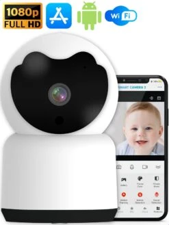 Full HD 1080p Wifi Babyfoon Pro - Baby - Beveiligingscamera - Babyfoon Met Camera - Geluid En Bewegingsdetectie - Huisdiercamera - Tuya Smart