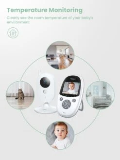 Yoton Babyfoon Met Camera YB01 - Draadloze Babyfoon - 2,4 Inch Smart Babyfoon Met LCD-Scherm - Nachtzicht Baby Monitor - Temperatuurbewaking - 8 Slaapliedjes - 2-Weg Praten - Baby Monitor -Pasgeborenen En Jonge Kinderen 900x1200 32