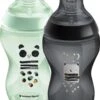 Tommee Tippee Closer To Nature - Zuigflessen - Normale Uitstroomsnelheid - Anti-colic Ventiel - 340 Ml - Verpakking Van 2 Stuks - Groen En Zwart