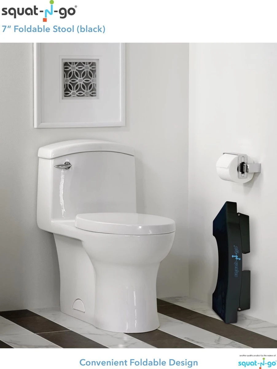 Squat-n Go Toiletkrukje Inklapbaar Zwart - Juiste Houding Op Toilet 7 Squat-n Go Toiletkrukje Inklapbaar Zwart - Juiste Houding Op Toilet - Afbeelding 7