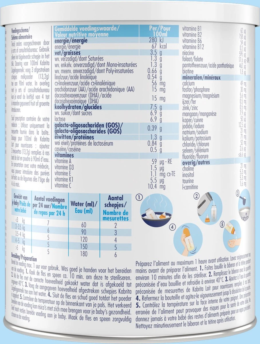 Kabrita 1 Zuigelingenmelk - Zuigelingenvoeding 0-6 Maanden - 400g 8 Kabrita 1 Zuigelingenmelk - Zuigelingenvoeding 0-6 Maanden - 400g - Afbeelding 8