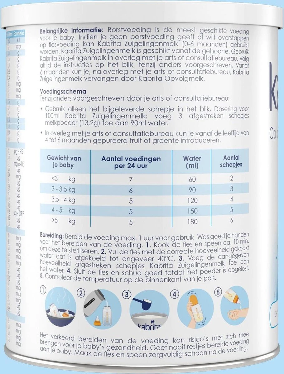 Kabrita 1 Zuigelingenmelk - Zuigelingenvoeding 0-6 Maanden - 400g 3 Kabrita 1 Zuigelingenmelk - Zuigelingenvoeding 0-6 Maanden - 400g - Afbeelding 3