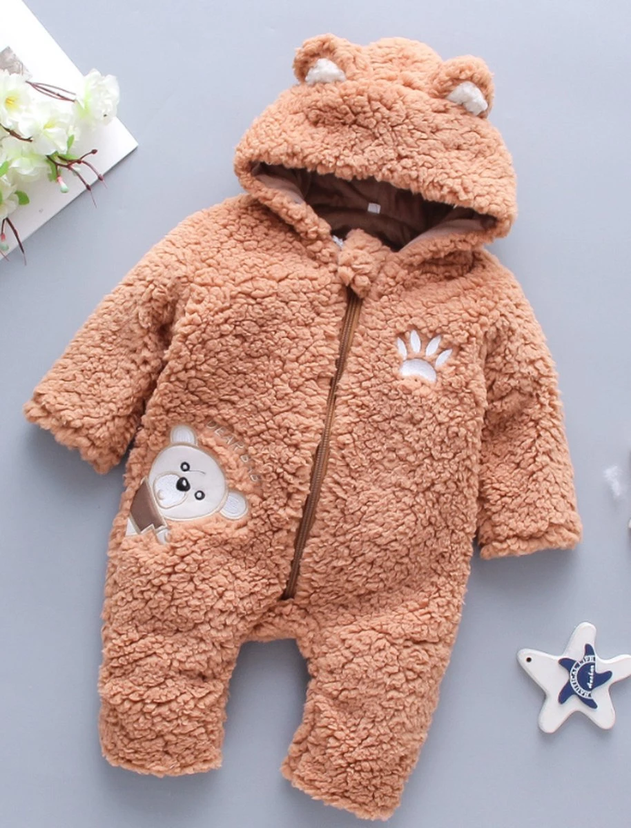 Budino Luxe Baby Pyjama Romper Onesie Dear Beer Dier - Wit - 3 Mnd 8 Budino Luxe Baby Pyjama Romper Onesie Dear Beer Dier - Wit - 3 Mnd - Afbeelding 8